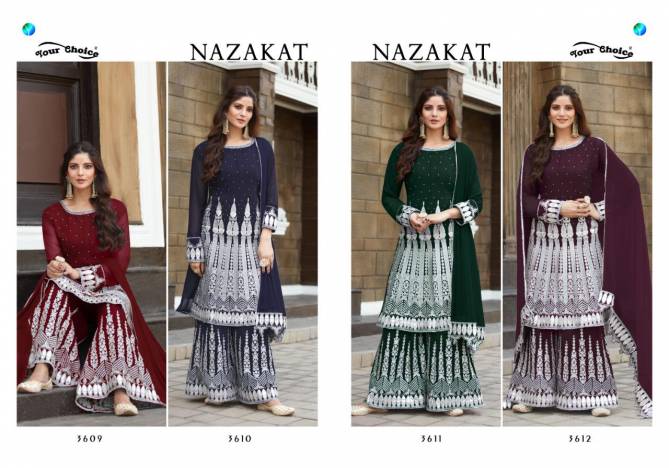 Y.c Nazakat Latest Festive Wear Fancy Blooming georgette Casual Wear Designer Dress Material Collection